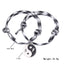 Retro Yin Yang Enamel Alloy Bracelets Set - Adjustable Braided Couple Design