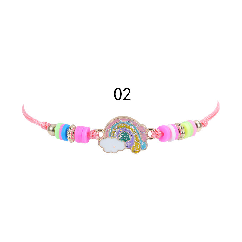 Colorful Butterfly Heart Kids' Friendship Bracelet and Necklace Set