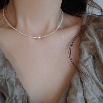 Simple Geometric Freshwater Pearl Choker Necklace 2023