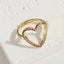 Elegant Geometric Star Moon Zircon 14K Gold Plated Open Ring