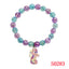 Cartoon Children's Candy Color Beaded Bracelet with Resin Mermaid and Unicorn Pendant