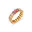 Vintage Color Block Zircon Inlay 18K Gold Plated Stainless Steel Jewelry Set