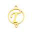 "Stainless Steel Geometric Double Circle Hollow Letter Pendant Necklace"