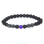 Retro Matte Black Magnetic Stone Beaded Anklet