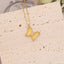 Cute Butterfly Stainless Steel Glass Copper Pendant Necklace No Inlaid Stainless Steel Necklaces