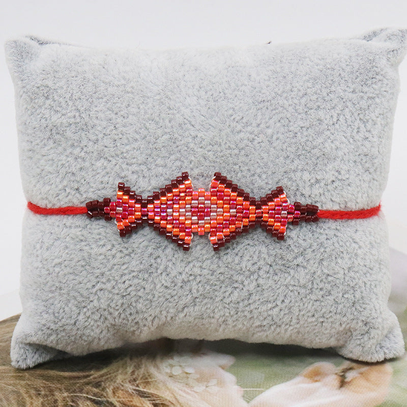 Geometric Glass Bead Bracelet - Retro Symmetrical Miyuki Design