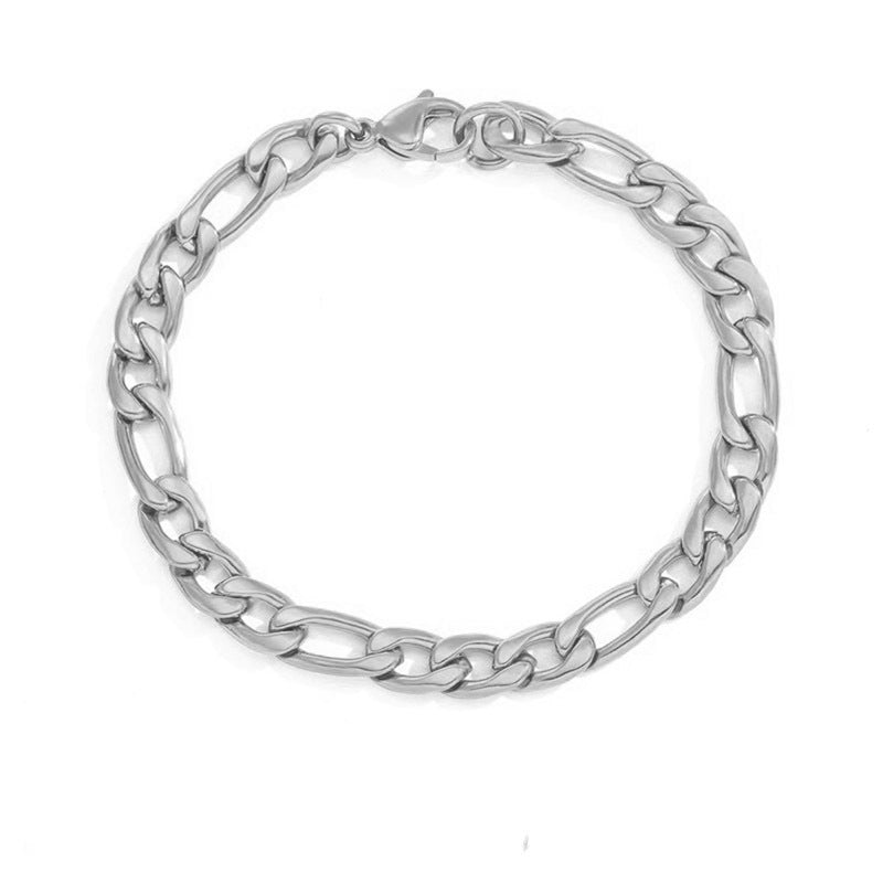 Figaro Chain Stainless Steel Gold Plated Bracelet