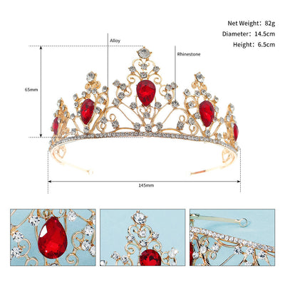 Classic Alloy Hollow Water Drop Bridal Tiara