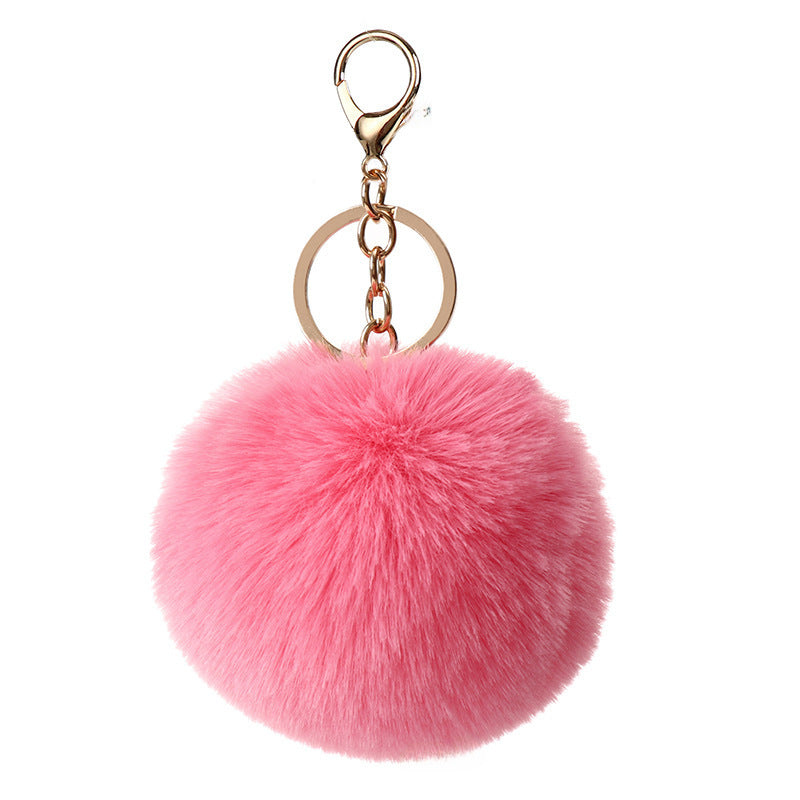 Fashion Faux Rabbit Fur Pom Pom Keychain Accessory 8cm