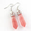 Fashion Solid Color Natural Crystal Gemstone Hexagonal Earrings