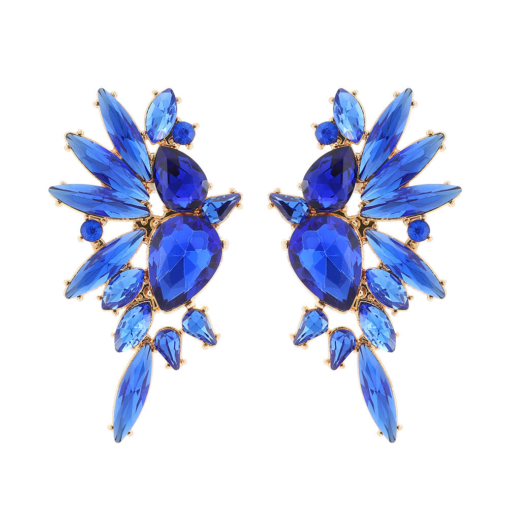 Retro Luxurious Rhinestone Wing Stud Earrings