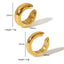 Vintage Round Polished 18k Gold Plated Stainless Steel Ear Cuffs for Women