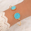 Fashion Jewelry Geometric Heart & Triangle Turquoise Bracelet Set