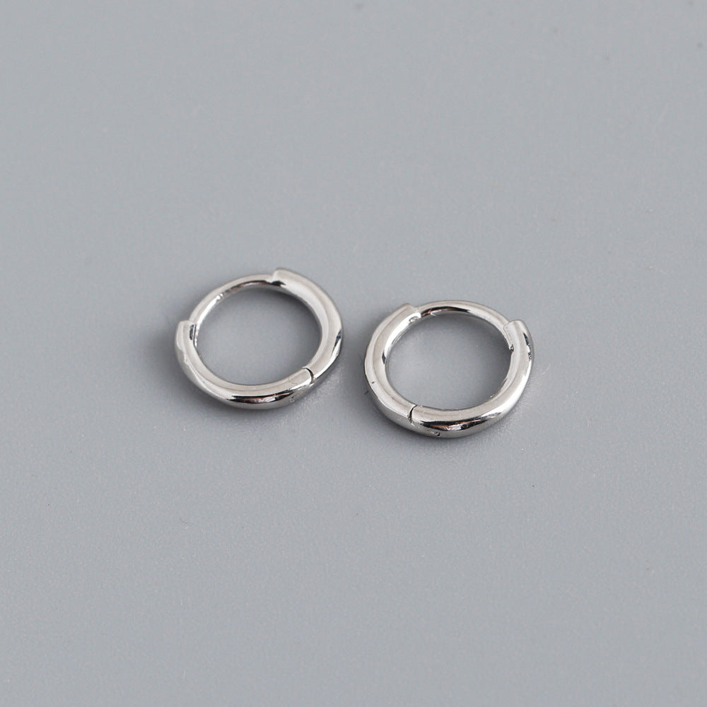 Simple Style Circle Sterling Silver Plating Hoop Earrings 1 Pair