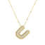 Wholesale Hip-Hop Rock Letter Zircon Pendant Necklace - 18K Gold Plated Stainless Steel with Copper Inlay