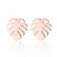 Women's Palm Tree & Leaf Stainless Steel Earrings - Minimalist Studs