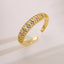 Simple Geometric Love 18K Gold Plated Zircon Open Ring