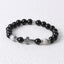 Hip-Hop Retro Natural Stone Beaded Men's Bracelet with Tiger's Eye and Black Gallstone Cross