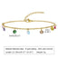 Geometric Stainless Steel Zircon Gold Plated Rainbow Anklet Necklace