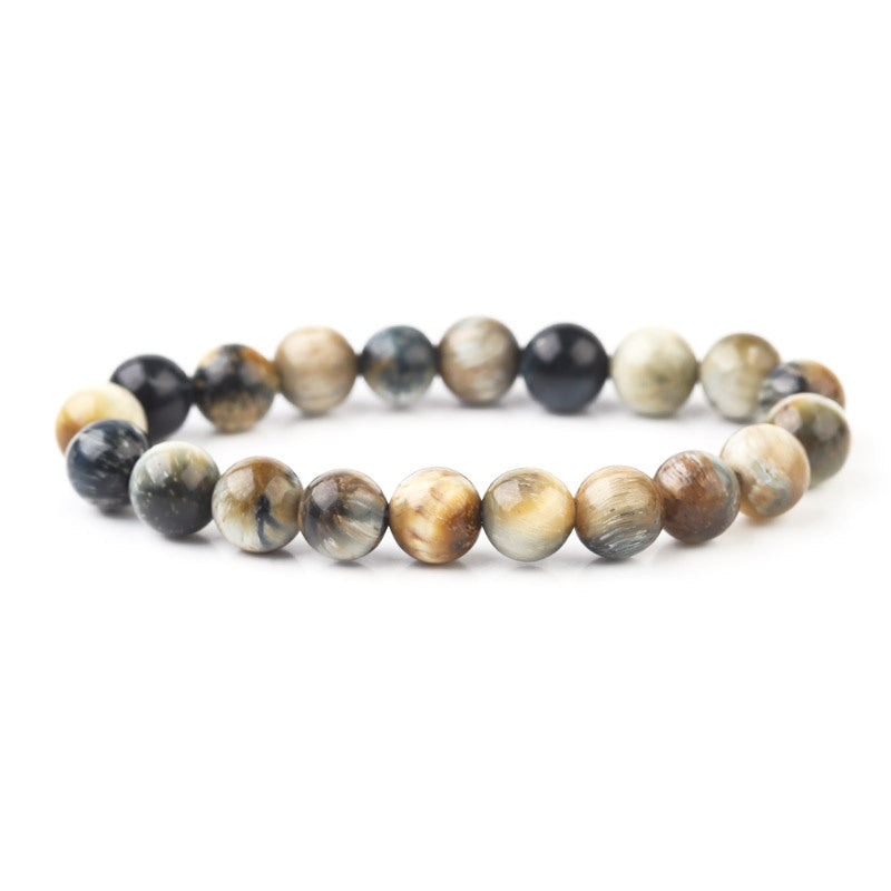 Fashion Retro Natural Tiger Eye Stone Bracelet - Handmade High-Quality Round Bead Jewelry