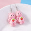 Cartoon Bear Fruit Resin Drop Earrings for Women