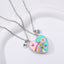 Cute Heart & Butterfly Alloy Enamel Pendant Necklace Set for Children