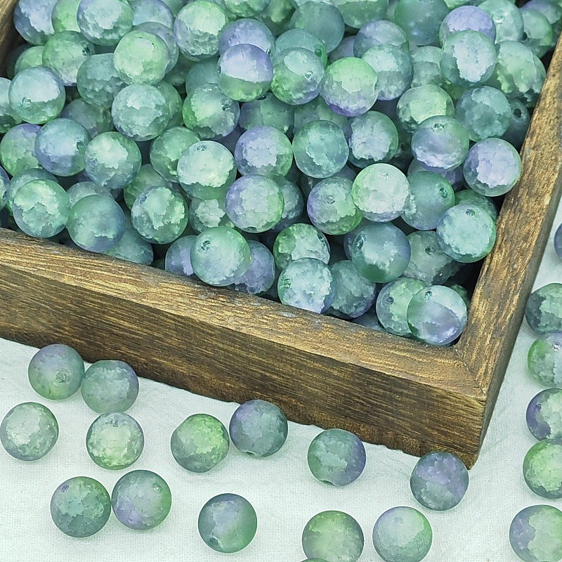 10mm Frosted Jade Glass Beads for DIY Jewelry Making and Decorative Accessories