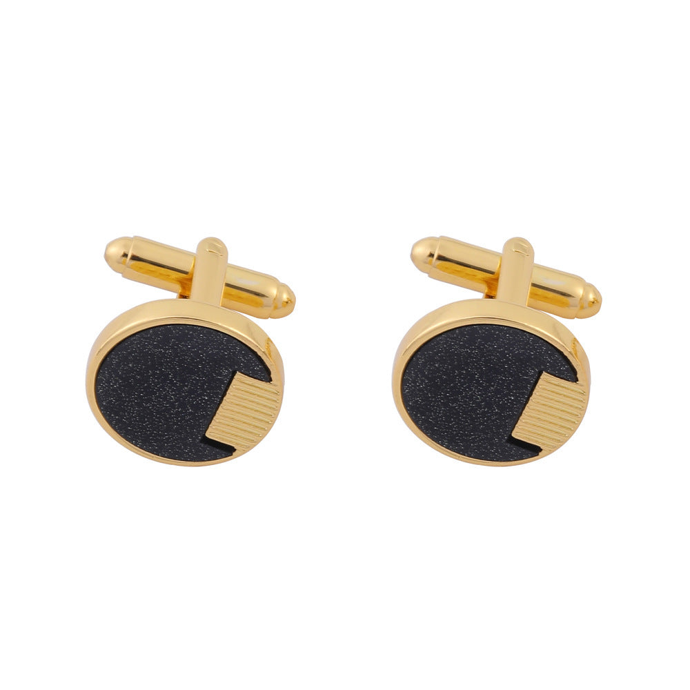 Men's Alloy Diamond-Studded Starry Round Cufflinks