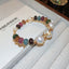 French Modern Freshwater Pearl Beaded Rhinestone Bracelet for Women