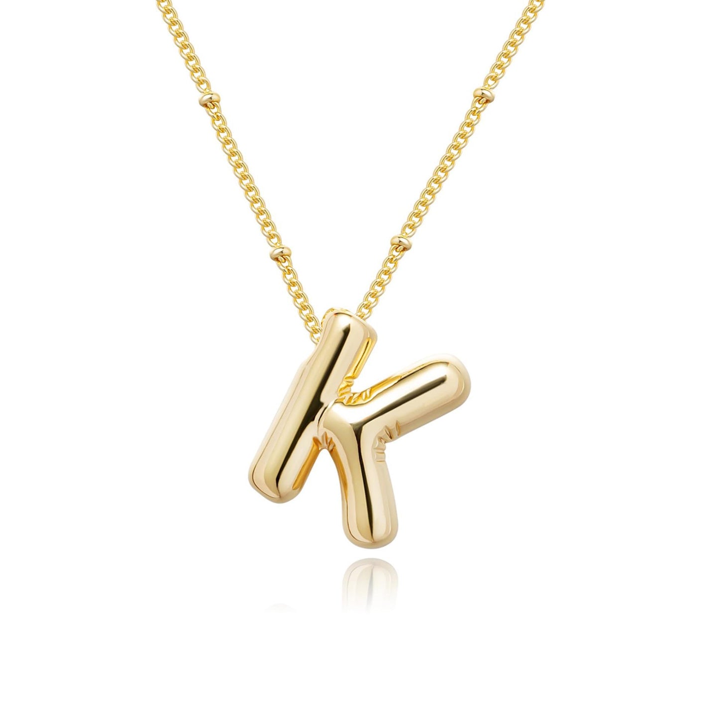 14k Gold Plated Alloy Letter Pendant Necklace