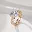 Fashion Heart-Shaped Gold Plated Zircon Adjustable Ring