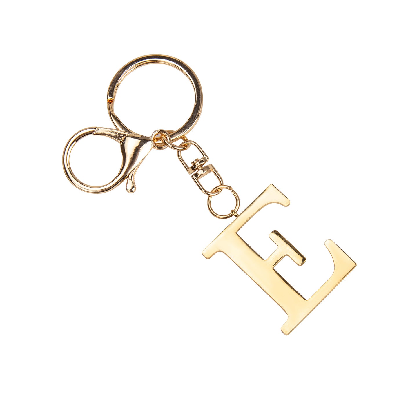 Stainless Steel Alphabet A Keychain Pendant with Gold Tag