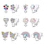 IG Style Rainbow Flower & Butterfly Rhinestone Ear Cuffs - Unicorn & Cat Heart Design for Kids