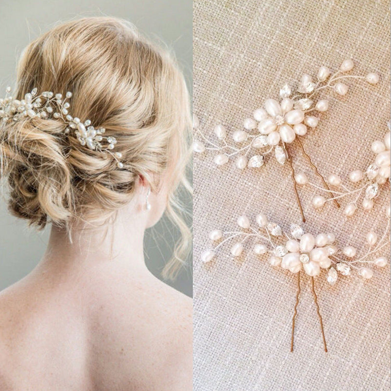 Women's Elegant Tassel Alloy Hair Band with Pearl Flower Hairpin