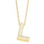 Simple Style Shiny Letter Stainless Steel Copper Plating Inlay Zircon 18K Gold Plated Pendant Necklace