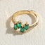 Classic Geometric Zircon Inlay 14K Gold Plated Open Copper Ring