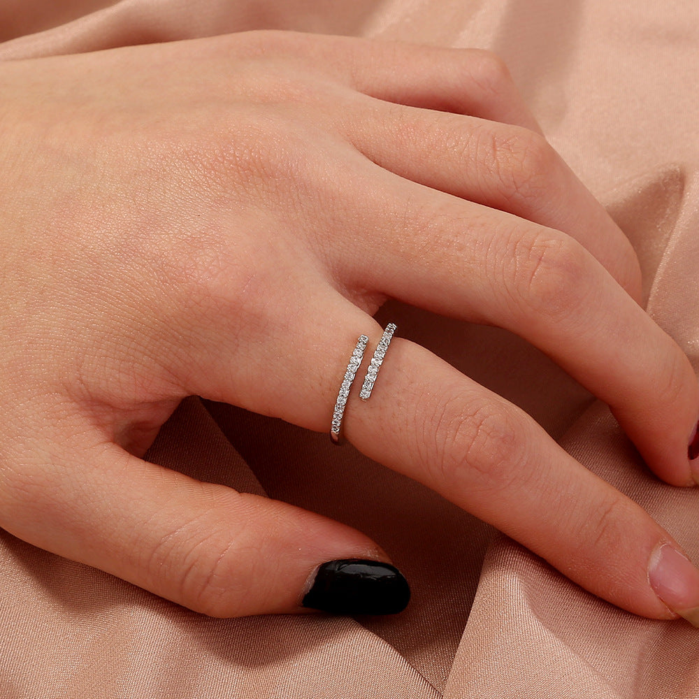 Simple Copper-Nickel Butterfly Zircon Chain Ring