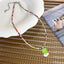 Simple Classic Round Beaded Alloy Women's Necklace with Candy Color Tulip Design