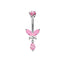 Hip-Hop Heart & Round Shape Zircon Inlay Belly Rings - 316 Stainless Steel & Copper