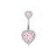 1 Piece Heart & Butterfly Zircon Inlay Stainless Steel Belly Ring Set