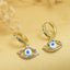 1 Pair Casual Shiny Palm Infinity Eye Copper Zircon Drop Earrings