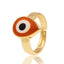 Fashion Copper Plated Real Gold Evil Eye Women's Simple Tail Ring