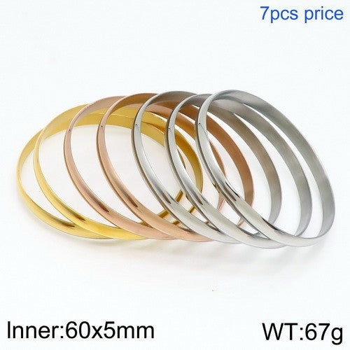 European Fashion Multicolor Round Titanium Steel Women's Bangle Bracelet