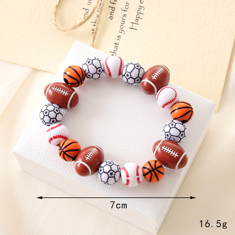 Acrylic Beaded Unisex Sports Fan Bracelets