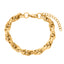 18K Gold Plated Geometric Stainless Steel Women's Bracelet - Modern & Trendy Design