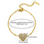 18K Gold Plated Stainless Steel Heart & Diamond Love Bracelets Set for Women