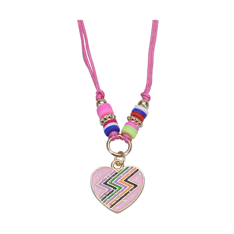 Colorful Butterfly Heart Kids' Friendship Bracelet and Necklace Set