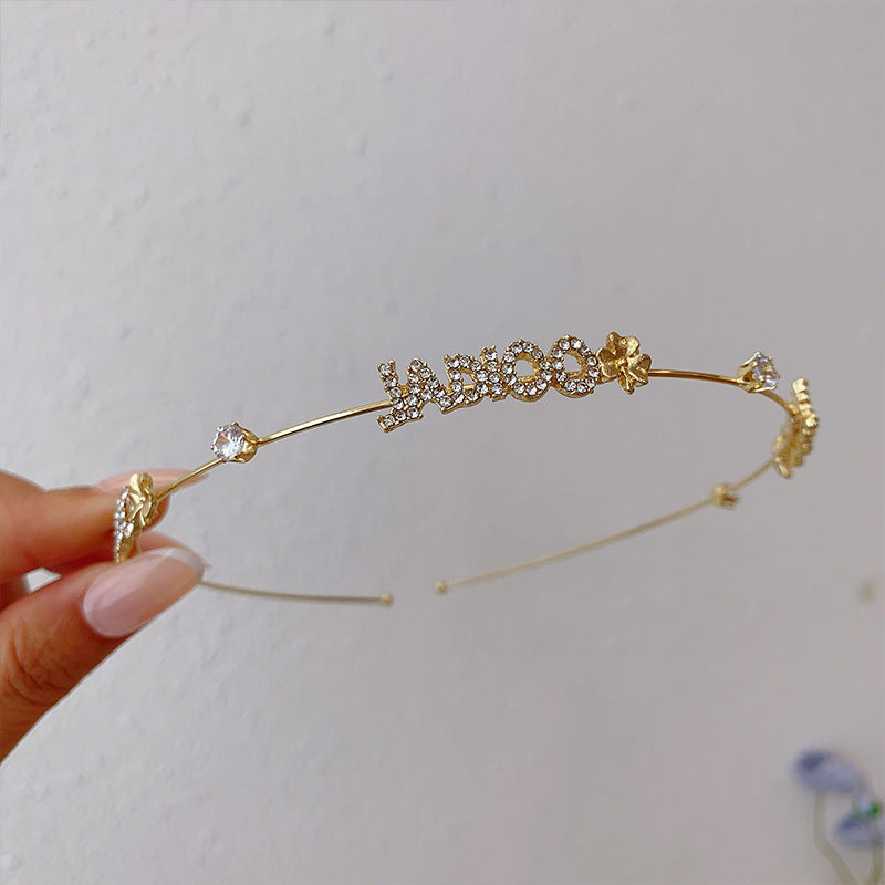 Women's Elegant Star Alloy Hair Band with Rhinestone Detailing