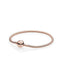 Simple Geometric Copper Plated Bracelet with Crown Bead Clasp