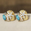 Marine Style Starfish Stud Earrings with Shell Pearls and Gemstones